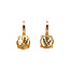 Gold ear jewelry with colored gemstone 18 karat