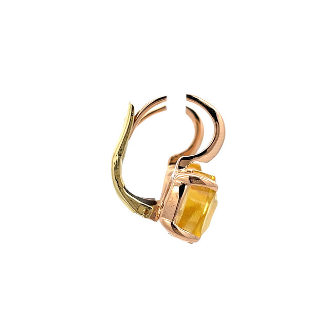 Gouden oorsieraden met kleursteen 18 karaat