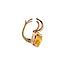 Gold ear jewelry with colored gemstone 18 karat