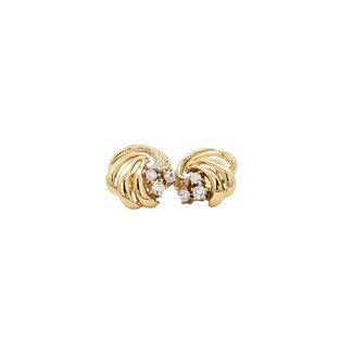Gold zirconia stud earrings