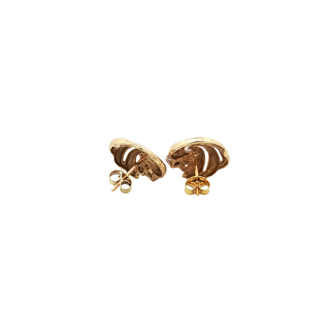 Gold ear studs with zirconia 14 karat