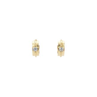Gold hinged hoop earrings zirconia