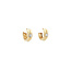 Gold hinged hoop earrings with zirconia 14 karat