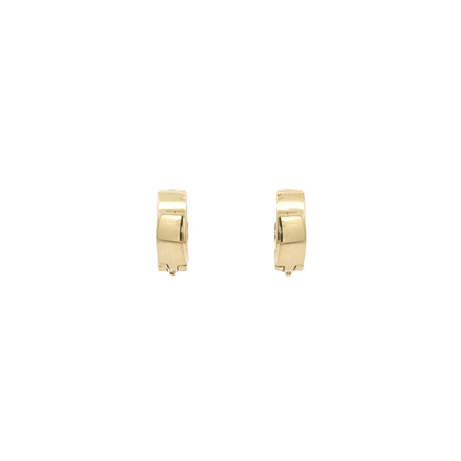Gold hinged hoop earrings with zirconia 14 karat