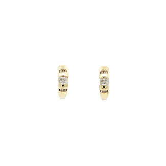 Gold hinged hoop earrings zirconia