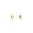 14 karat gold hinged hoop earrings with zirconia