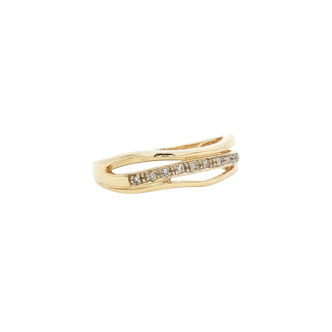 Goldener Ring mit Diamant 14 Karat