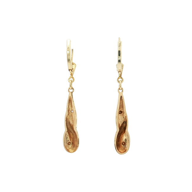 Gold diamond drop earrings
