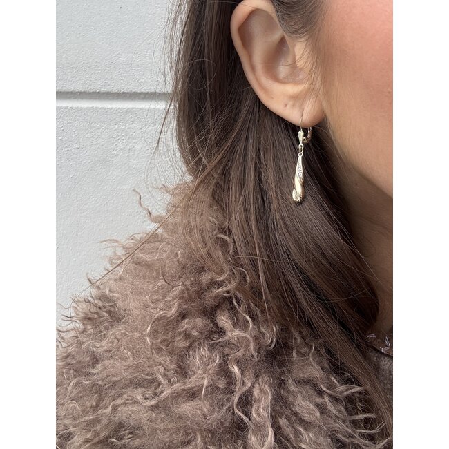 Gold diamond drop earrings