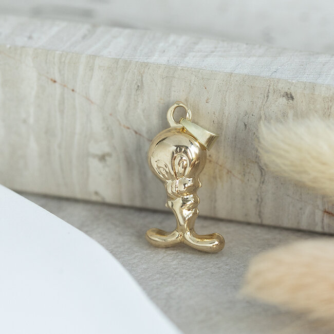 Gold pendant tweety 14 karat