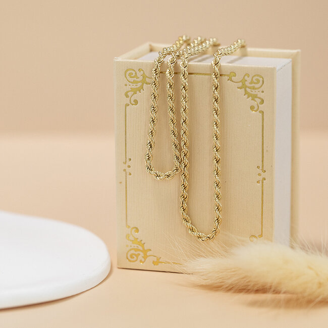 Goldene Kordelkette 50,5 cm 14 Karat