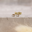 Gold solitaire stud earrings with diamond 14 karat