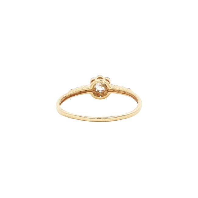 Gouden entourage ring met zirkonia 14 karaat