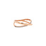 Rose-gold hammered ring with diamond 18 karat