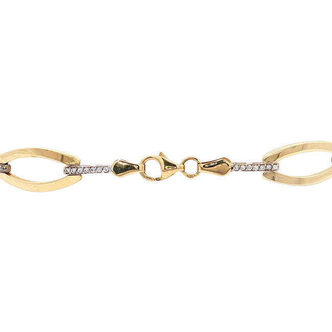 Gold bracelet with zirconia 19.5 cm 14 karat