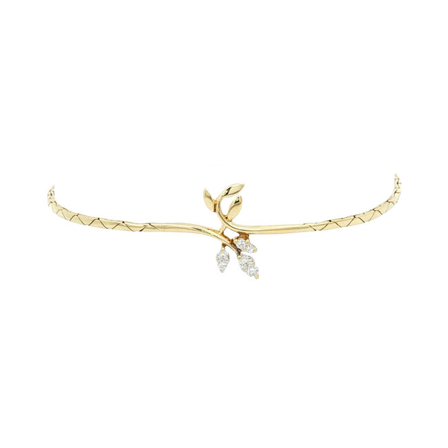 Gouden armband met diamant 17 cm 14 karaat