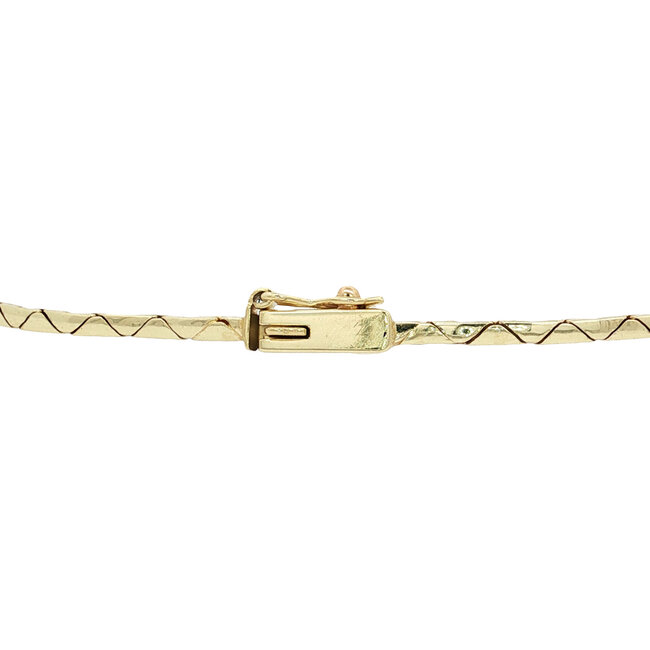 Gold bracelet with diamond 17 cm 14 karat