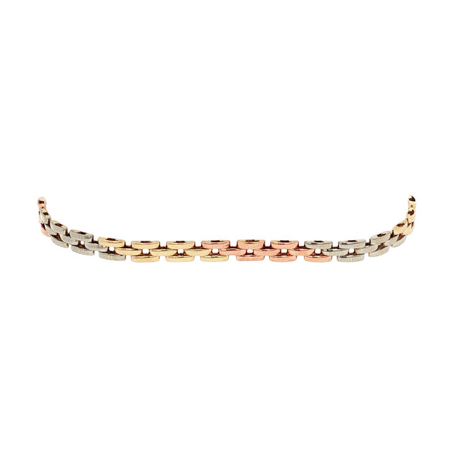 Tricolour gold rolex bracelet 18 cm 14 karat