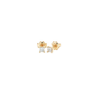 Gold solitaire stud earrings
