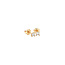Gold solitaire stud earrings with diamond 14 karat