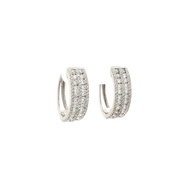 White gold ear jewelry with diamond 14 karat