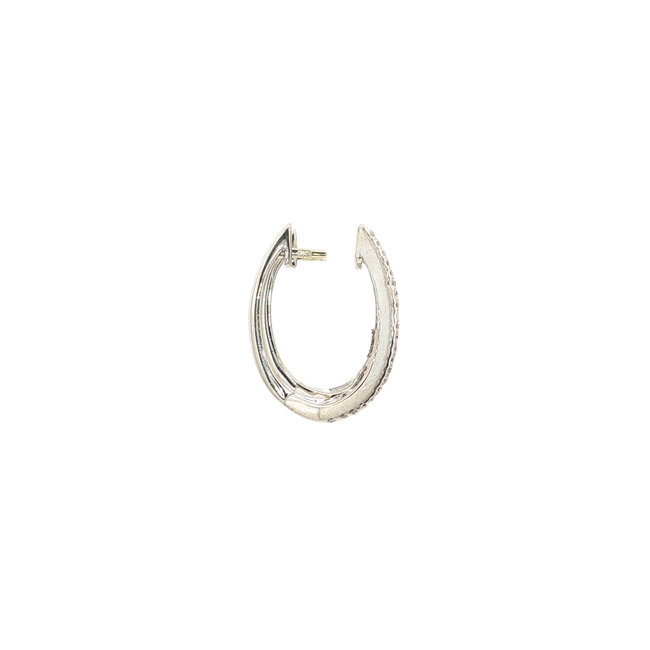 White gold ear jewelry with diamond 14 karat