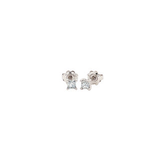White gold solitaire ear studs