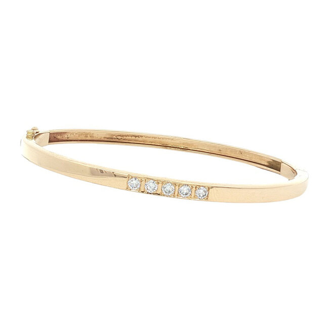 Gold bangle with diamond 14 karat