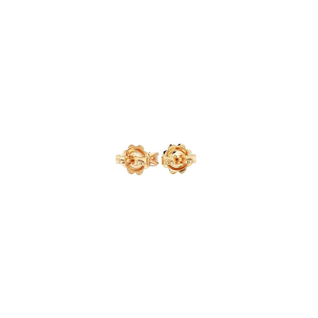 Gold solitaire stud earrings with diamond 14 karat*new