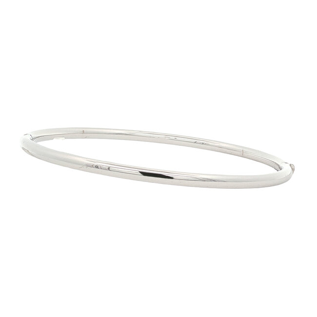 Witgouden gladde bangle 14 karaat