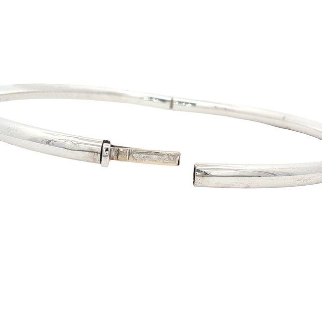 Witgouden gladde bangle 14 karaat