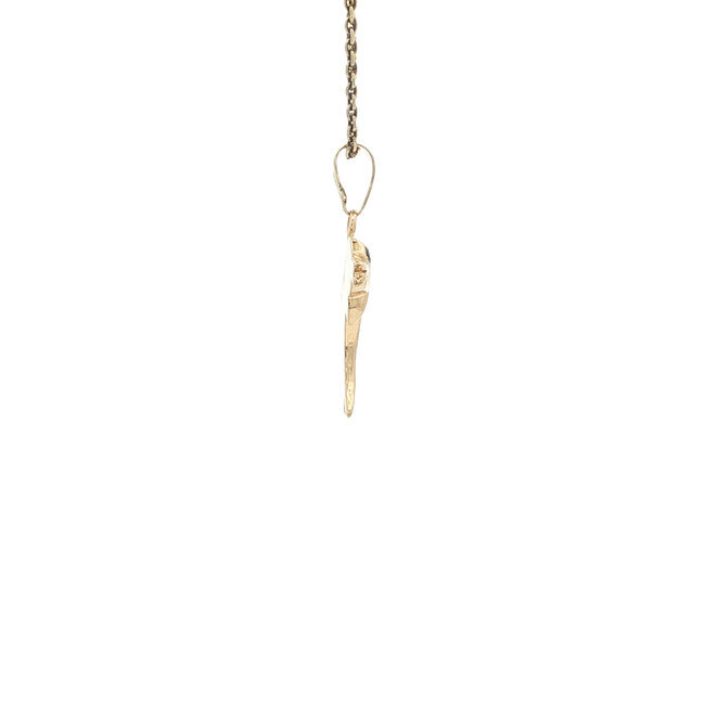 Gold dolphin pendant with 14 karat diamond