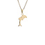 Gold dolphin pendant with 14 karat diamond