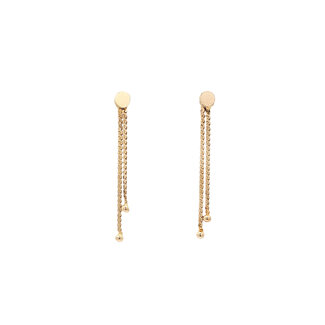 Gold ear studs with pendant