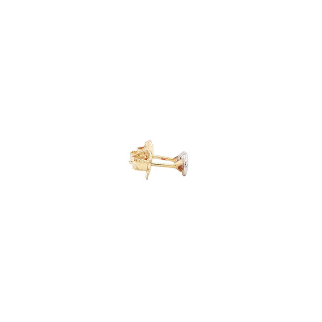 Gold solitaire stud earrings with diamond 14 karat*new