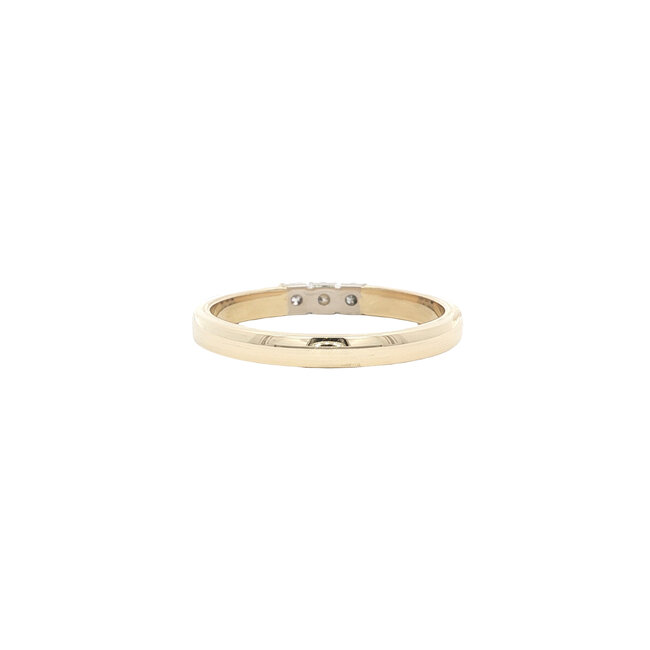 Gouden memoire ring met diamant 14 karaat