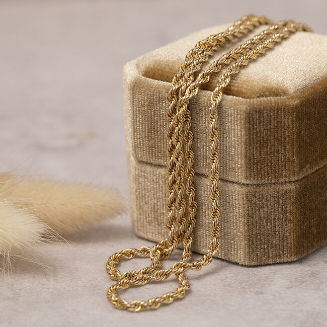 Goldene Kordelkette 66,5 cm 14 Karat