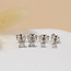 White gold solitaire stud earrings with diamond 14 karat*new