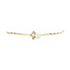 Gold bracelet with pearl and diamond 17.5 cm 14 karat