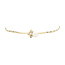 Gold bracelet with pearl and diamond 17.5 cm 14 karat