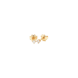 Gold solitaire diamond stud earrings