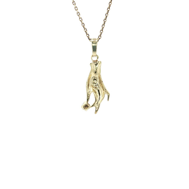 Gold hand pendant with diamond 14 karat