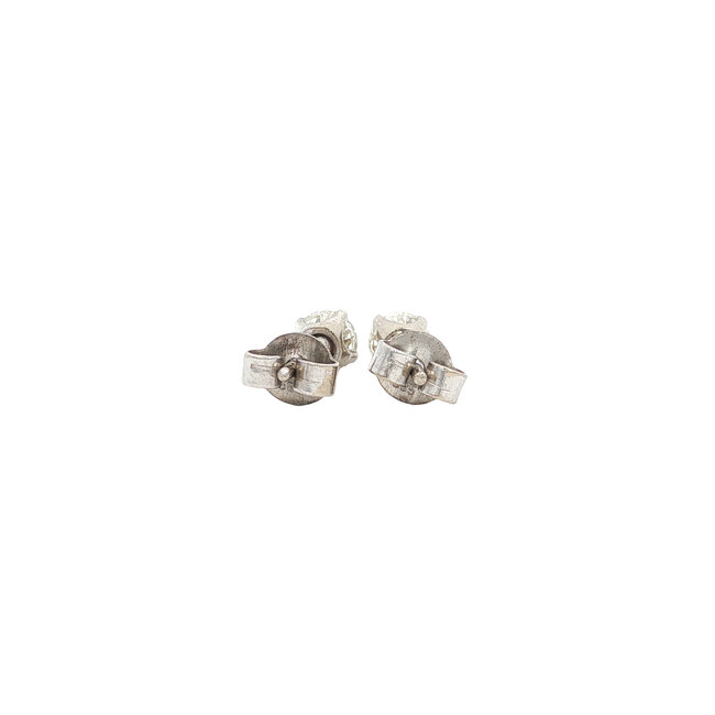 White gold solitaire stud earrings with diamond 14  karat