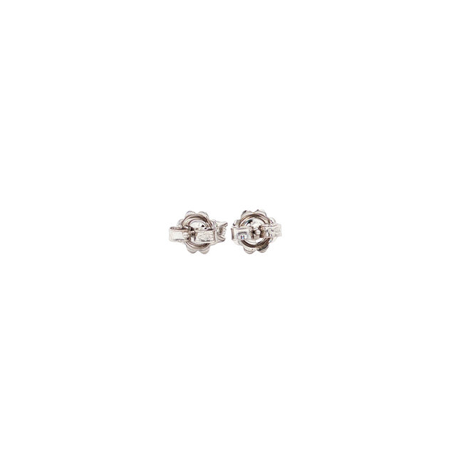 White gold solitaire stud earrings with diamond 14 karat*new