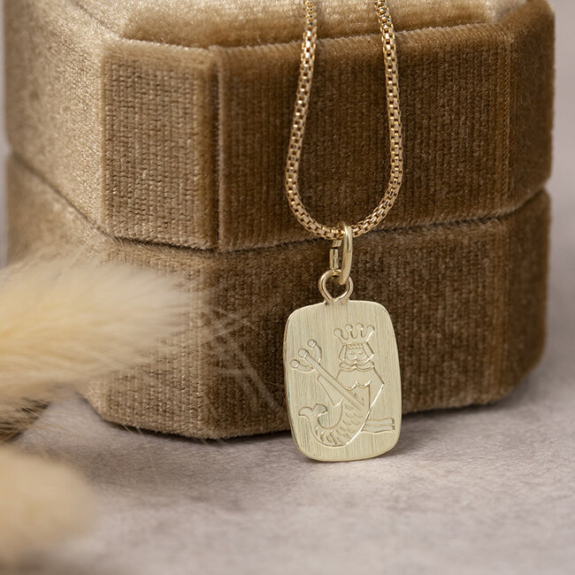 Gold Aquarius pendant 14 karat