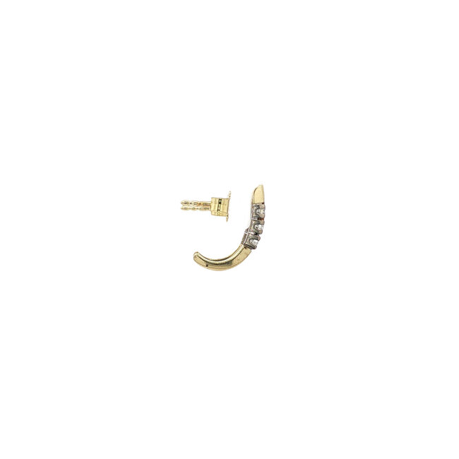 Gold stud earrings with diamond 14 karat