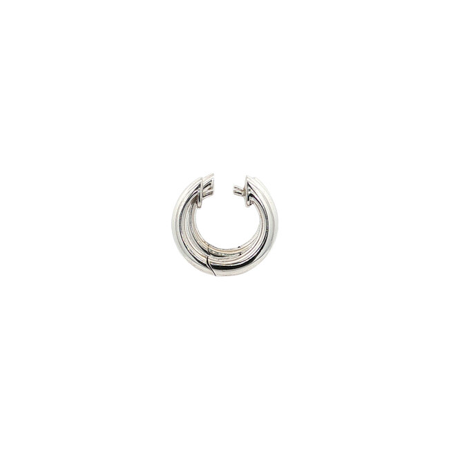 White gold hinged hoop earrings from Bron Jewelry 14 karat