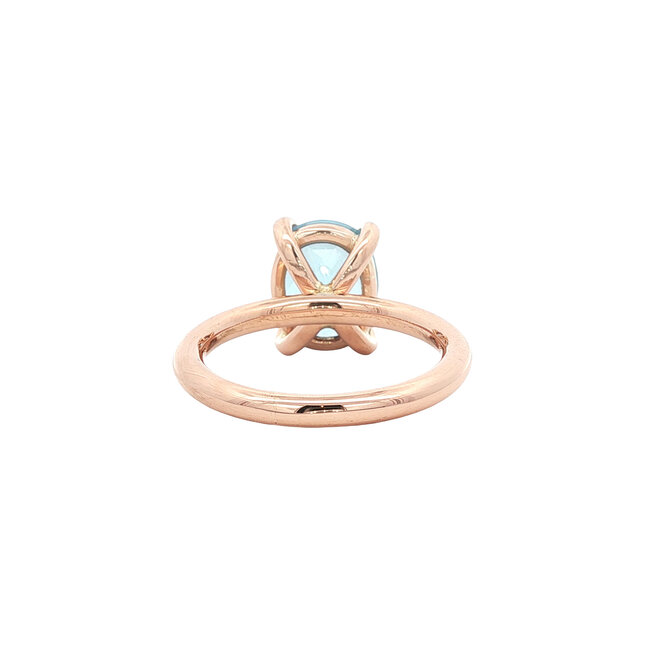 Rosegouden ring met topaas 14 karaat