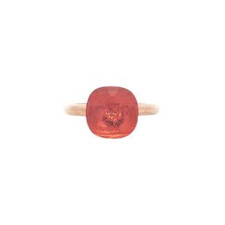 Rosegouden ring met glas