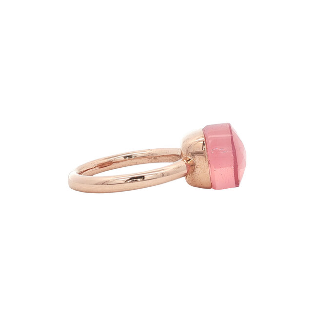Roségoldener Ring mit Glas 14 Karat